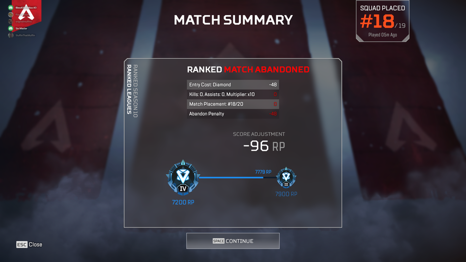 Apex 回線落ちヒドすぎて Rp溶かしたわ Apex Legendsまとめ速報 えぺタイムズ